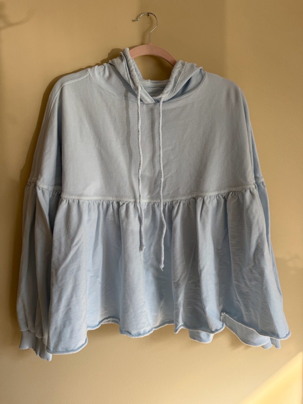 aerie Light Blue Peplum Hoodie
